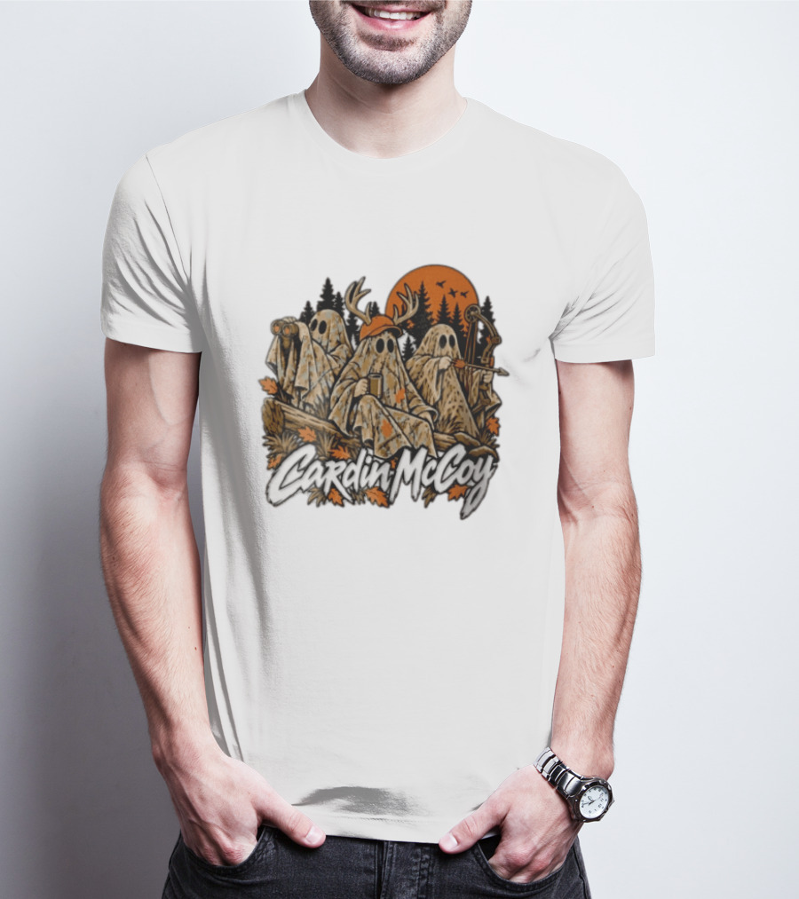 Cardin McCoy Three Ghosts Camouflage Hunting Forest Scene T-Shirt