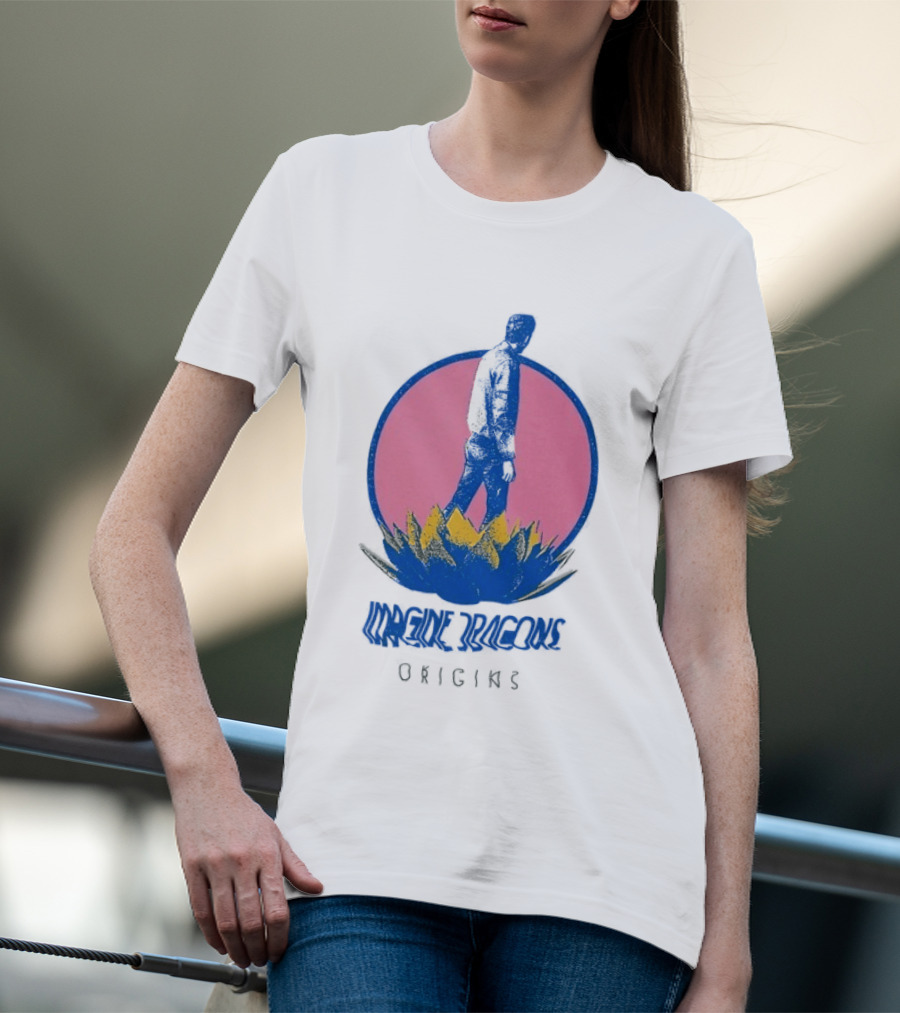 Imagine Dragons Origins Lotus Inverted Pink Circle T-Shirt