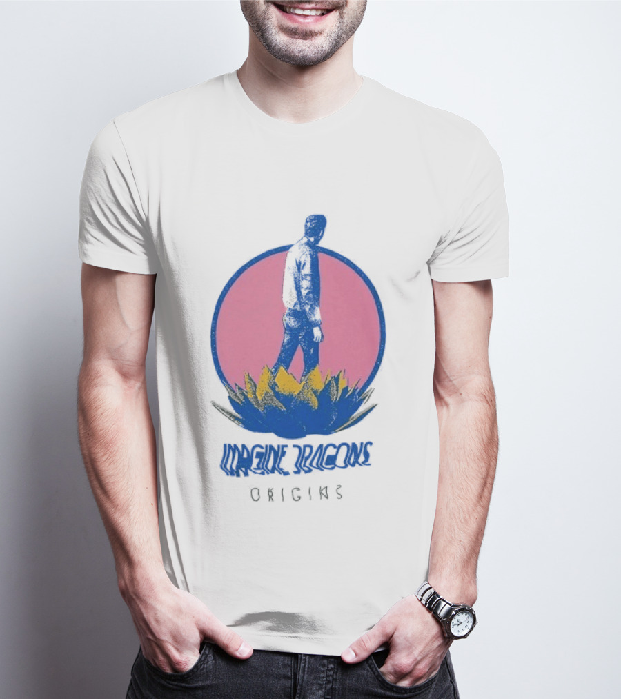 Imagine Dragons Origins Lotus Inverted Pink Circle T-Shirt