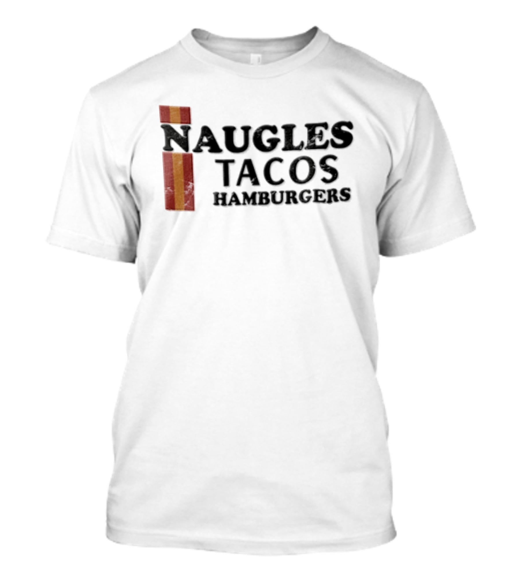 Naugles Tacos Hamburgers Red Orange Vertical T-Shirt