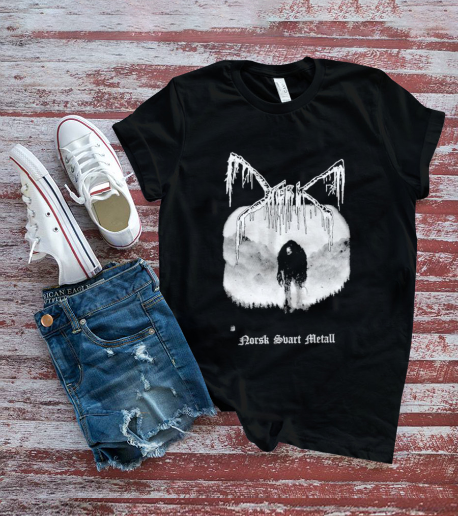 Mork Norsk Sbart Metal Skull Bat T-Shirt