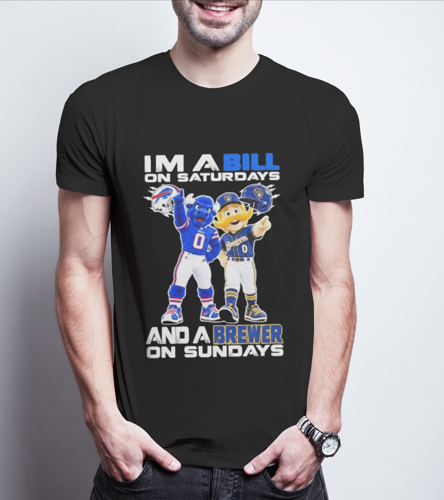 Buffalo Bills And Milwaukee Brewers Mascots Saturdays Sundays Fan Gear T-Shirt