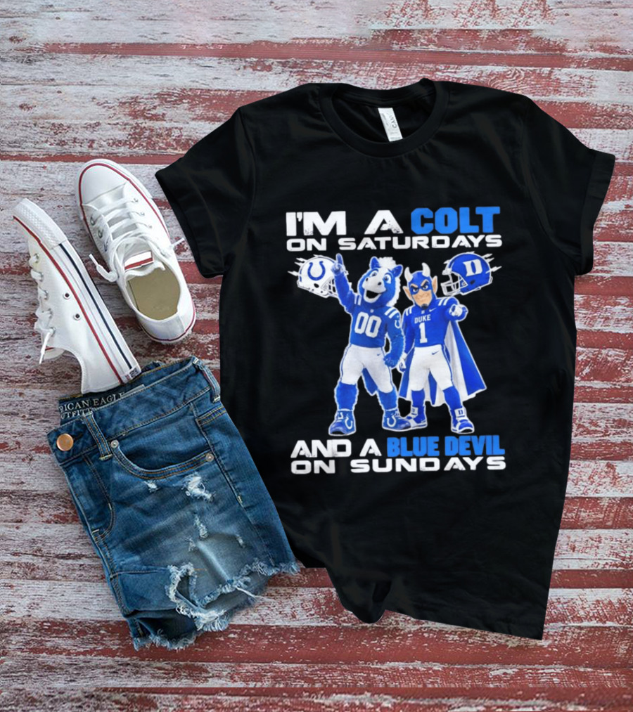Indianapolis Colts Saturdays Duke Blue Devils Sundays Mascots T-Shirt