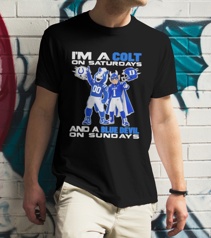 Indianapolis Colts Saturdays Duke Blue Devils Sundays Mascots T-Shirt