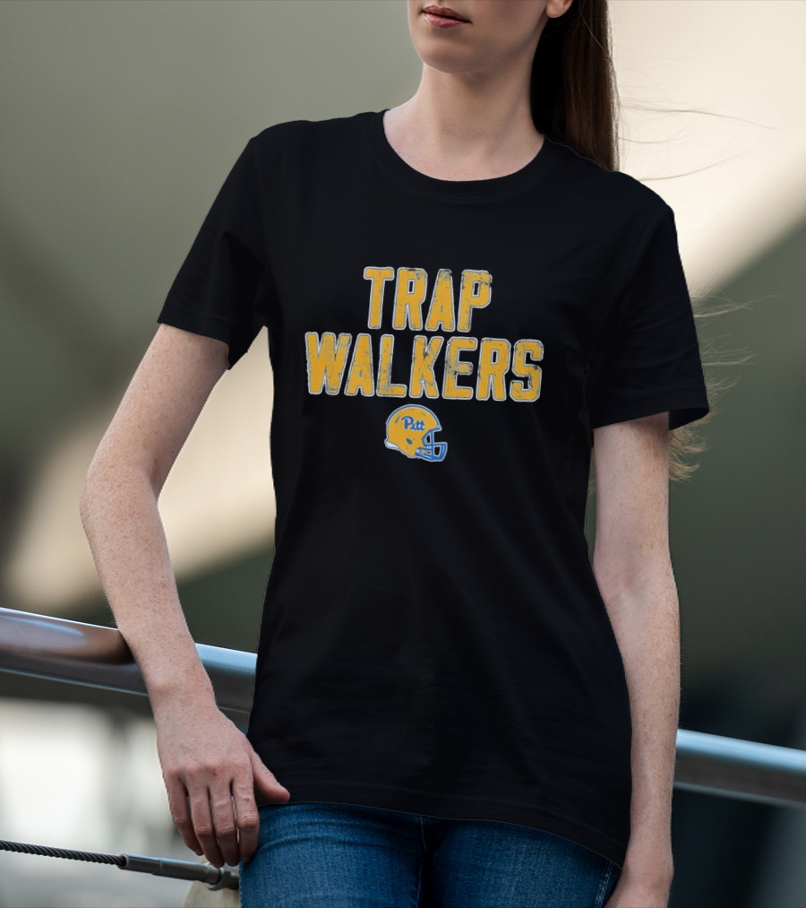 Pitt Panthers Trap Walkers Football Helmet T-Shirt