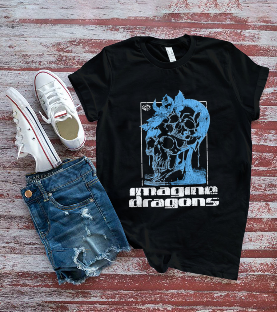 Imagine Dragons Melting Skull Blue T-Shirt