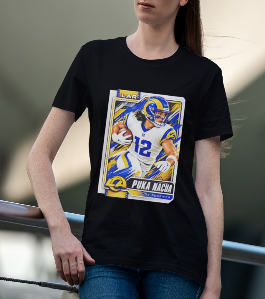 Puka Nacua Los Angeles Rams Wide Receiver LAR Trading Card 2026 T-Shirt