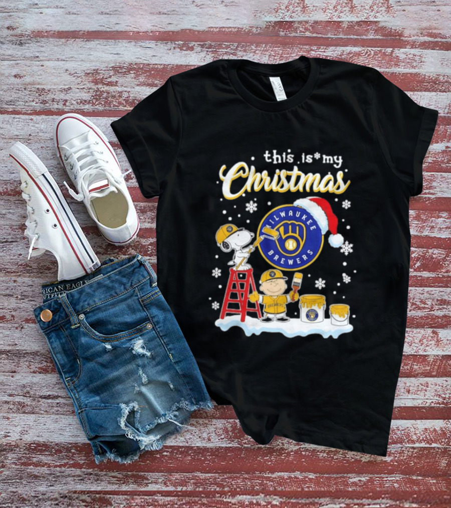 Milwaukee Brewers Snoopy Woodstock Charlie Brown Christmas 2026 T-Shirt