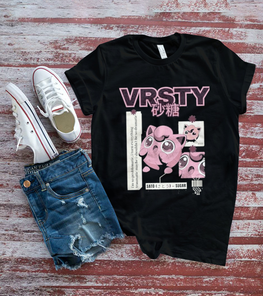 Vrsty Sato Sugar Jigglypuff Anime Style Kawaii Japanese T-Shirt