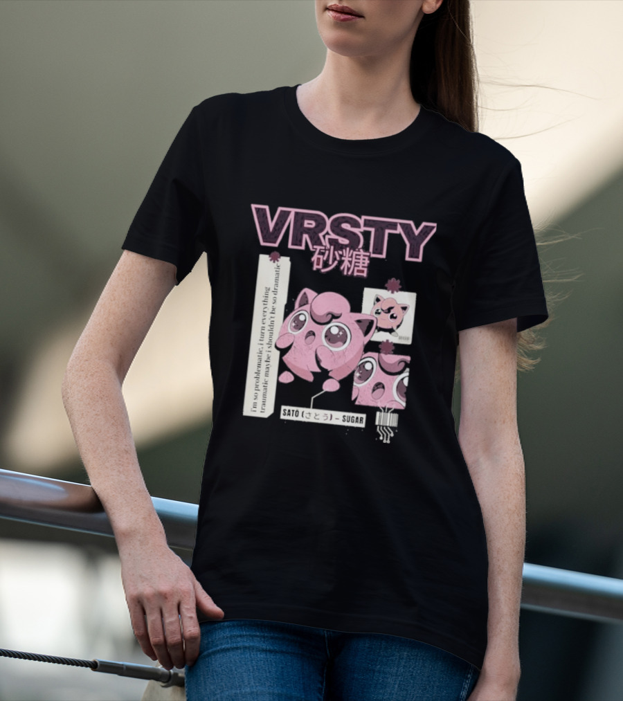 Vrsty Sato Sugar Jigglypuff Anime Style Kawaii Japanese T-Shirt