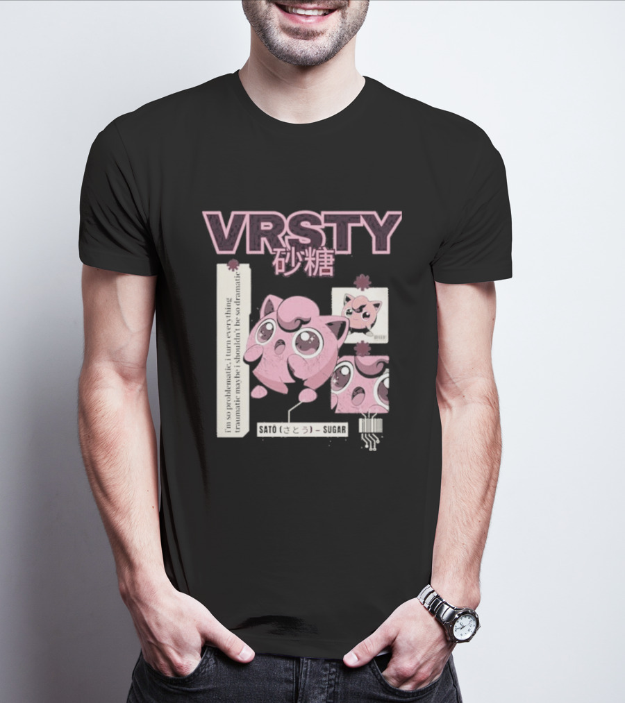 Vrsty Sato Sugar Jigglypuff Anime Style Kawaii Japanese T-Shirt