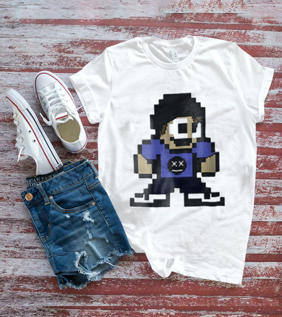 Eddsworld Tom Pixel Art With Black Beanie And Blue T-Shirt