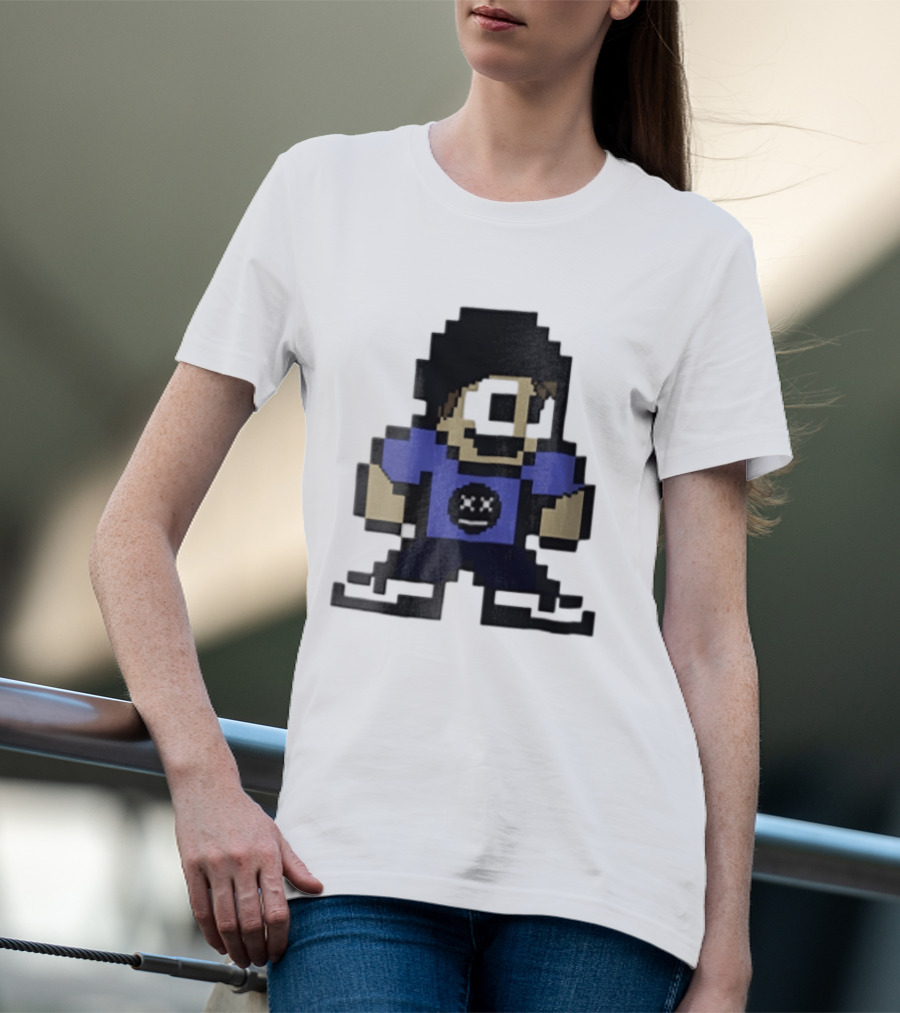 Eddsworld Tom Pixel Art With Black Beanie And Blue T-Shirt