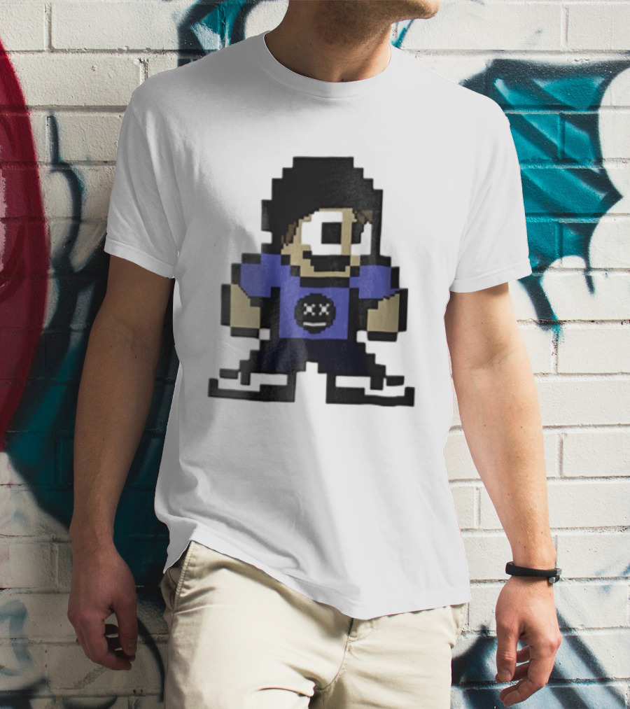 Eddsworld Tom Pixel Art With Black Beanie And Blue T-Shirt