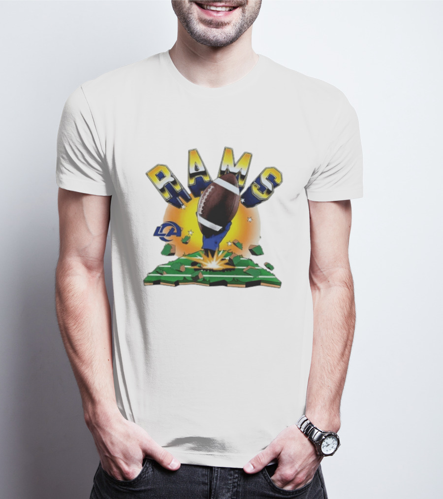 Los Angeles Rams 2026 Explode Clubhouse Football Burst T-Shirt