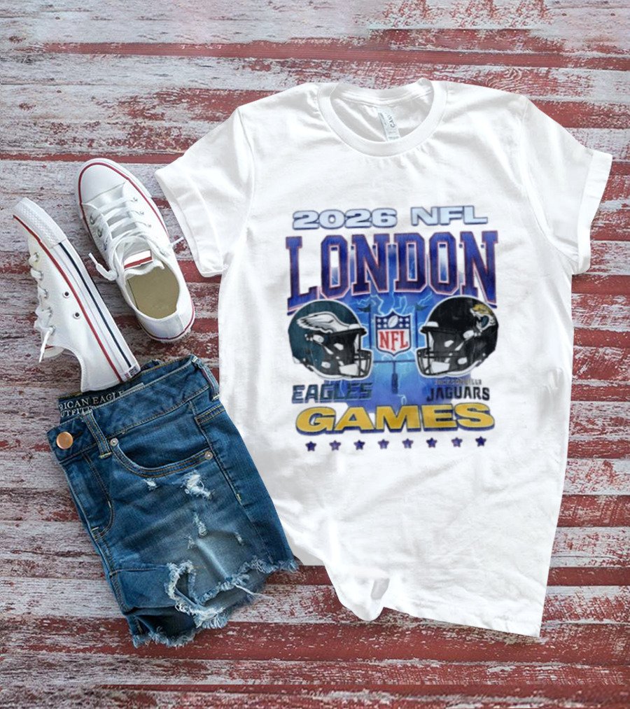 2026 NFL London Games Philadelphia Eagles Vs Jacksonville Jaguars Matchup T-Shirt