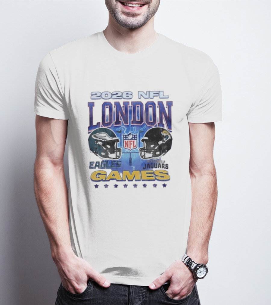 2026 NFL London Games Philadelphia Eagles Vs Jacksonville Jaguars Matchup T-Shirt