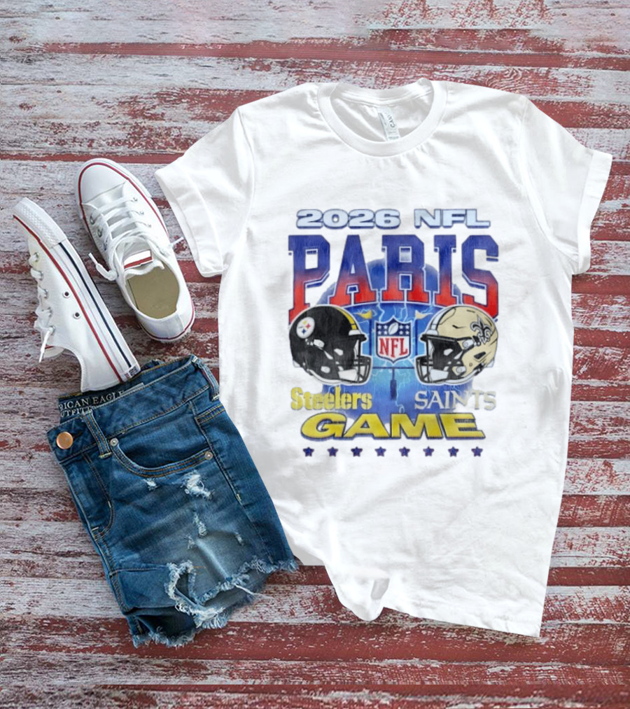 2026 NFL Paris Matchup Steelers Vs Saints Game T-Shirt