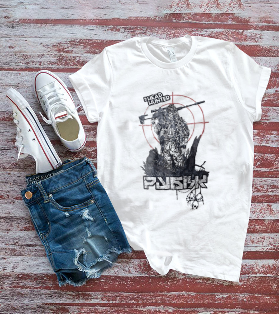 Punish Sniper Ghillie Suit Skulls Target Retro Hunter T-Shirt