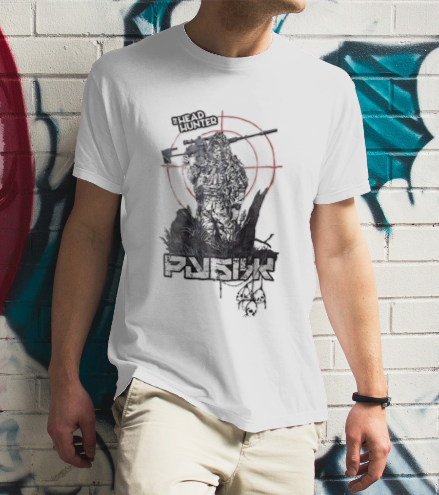 Punish Sniper Ghillie Suit Skulls Target Retro Hunter T-Shirt