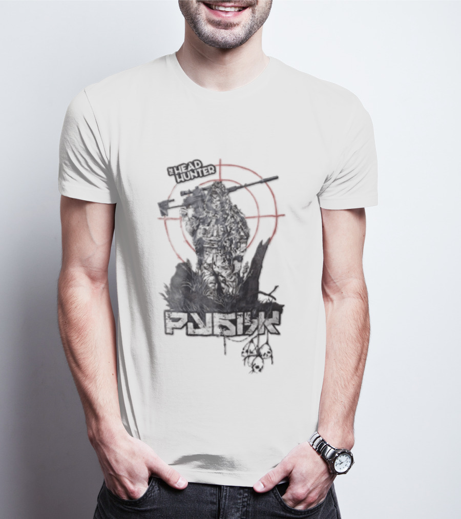 Punish Sniper Ghillie Suit Skulls Target Retro Hunter T-Shirt