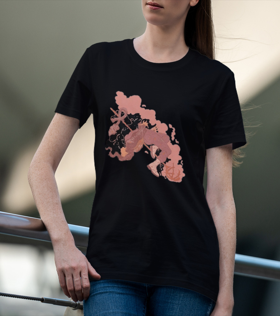 Demon Hunter Exile Warrior Art With Sword And Abstract T-Shirt