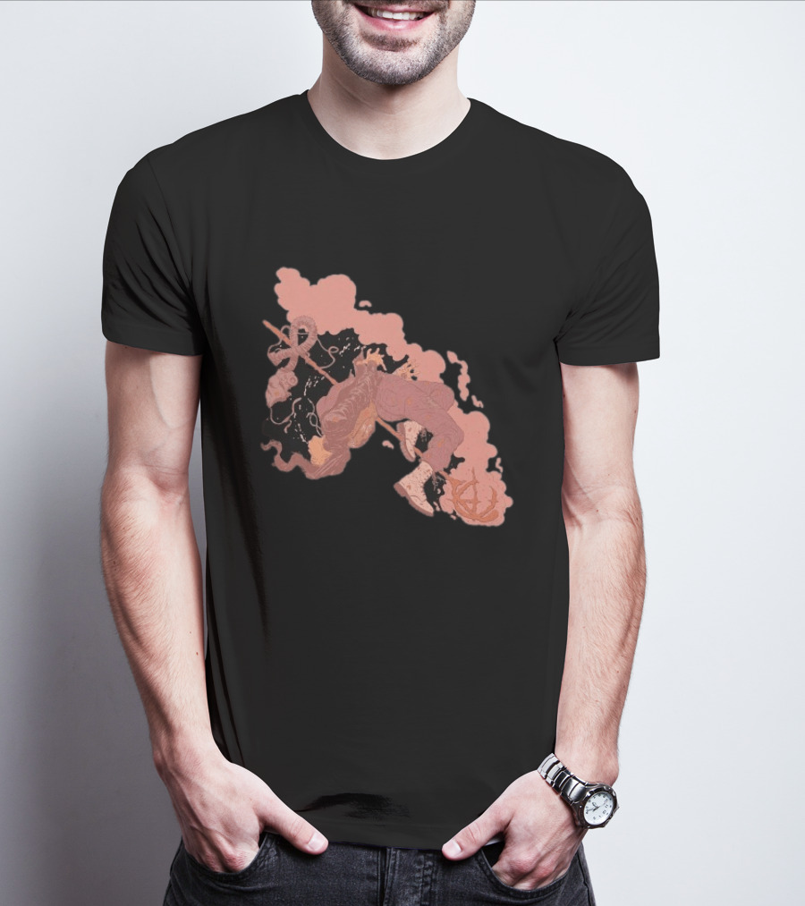 Demon Hunter Exile Warrior Art With Sword And Abstract T-Shirt