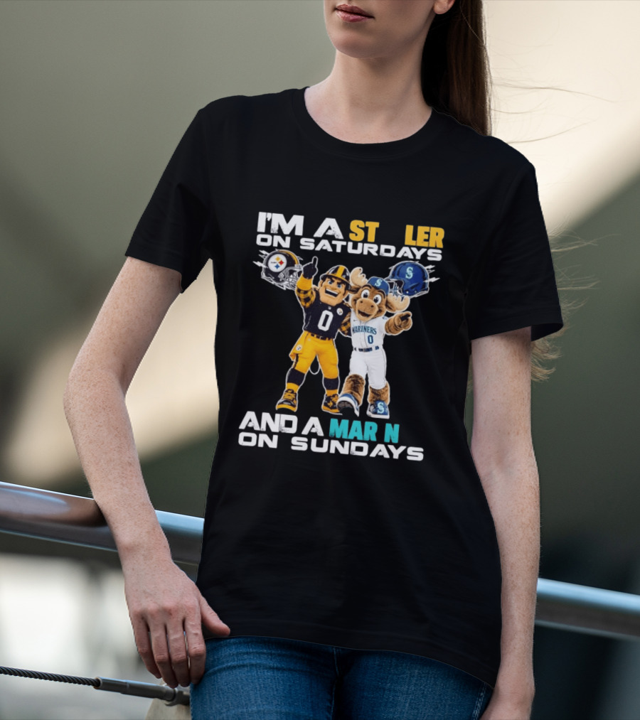 I'm A Steelers Fan On Saturdays And A Mariners Supporter On Sundays With Mascots T-Shirt