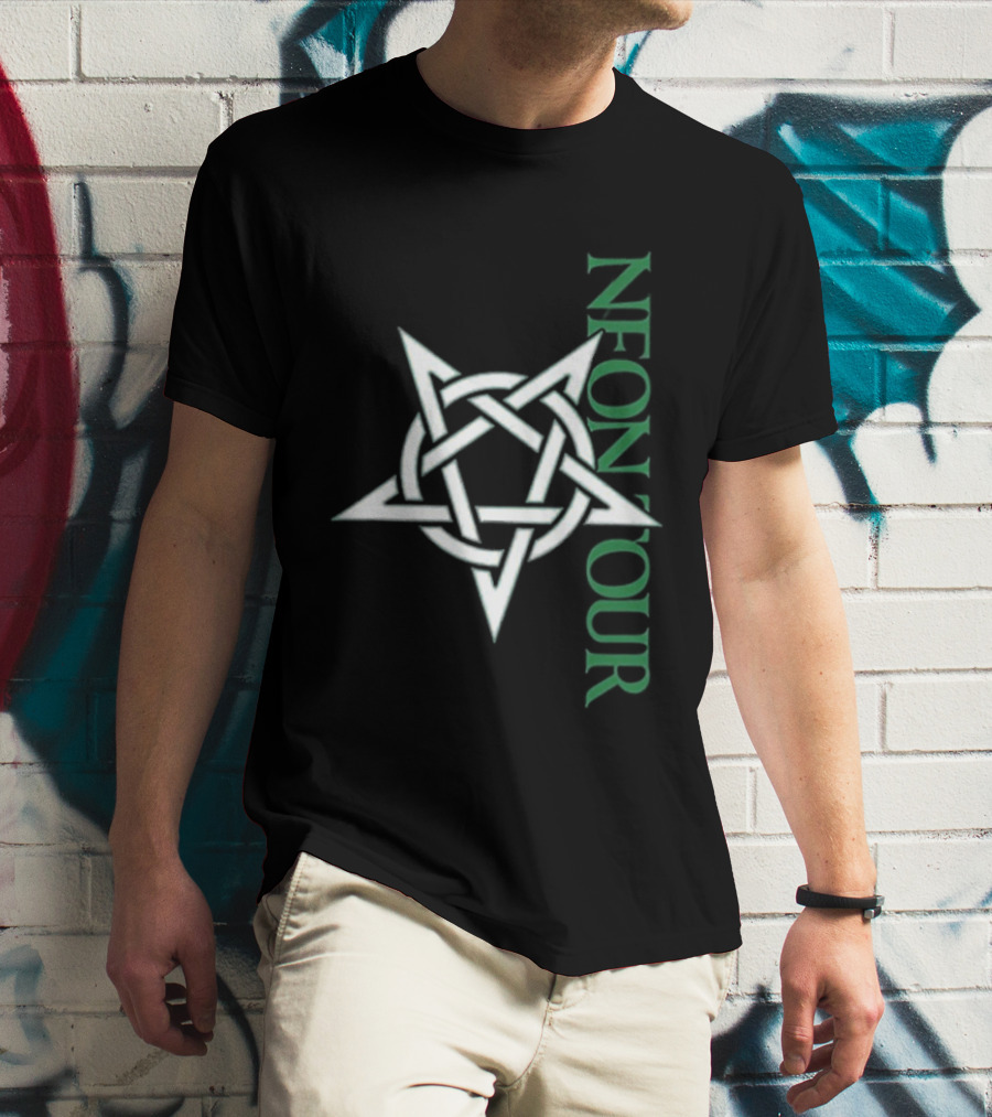 Neon Tour Interscope Store Face Burn Star T-Shirt