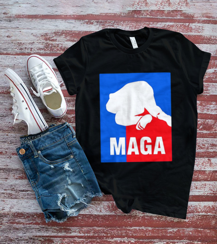 MAGA Political Parody Silhouette Red And Blue T-Shirt