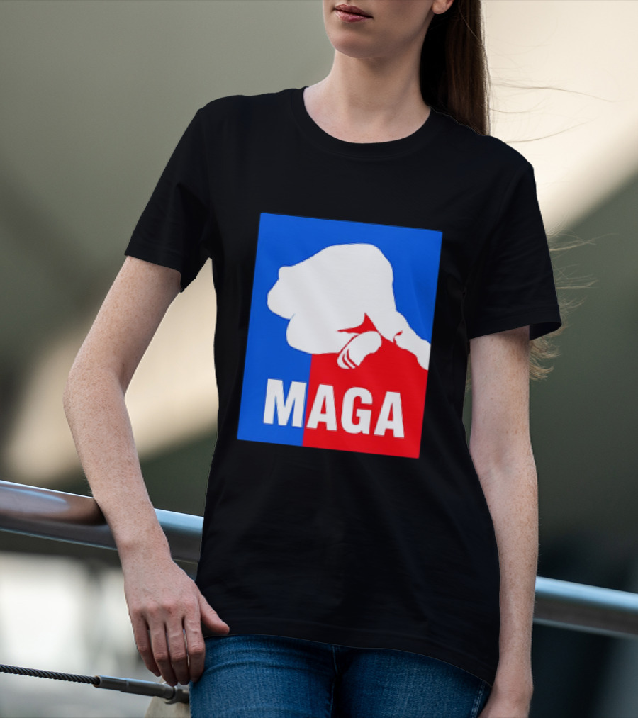 MAGA Political Parody Silhouette Red And Blue T-Shirt