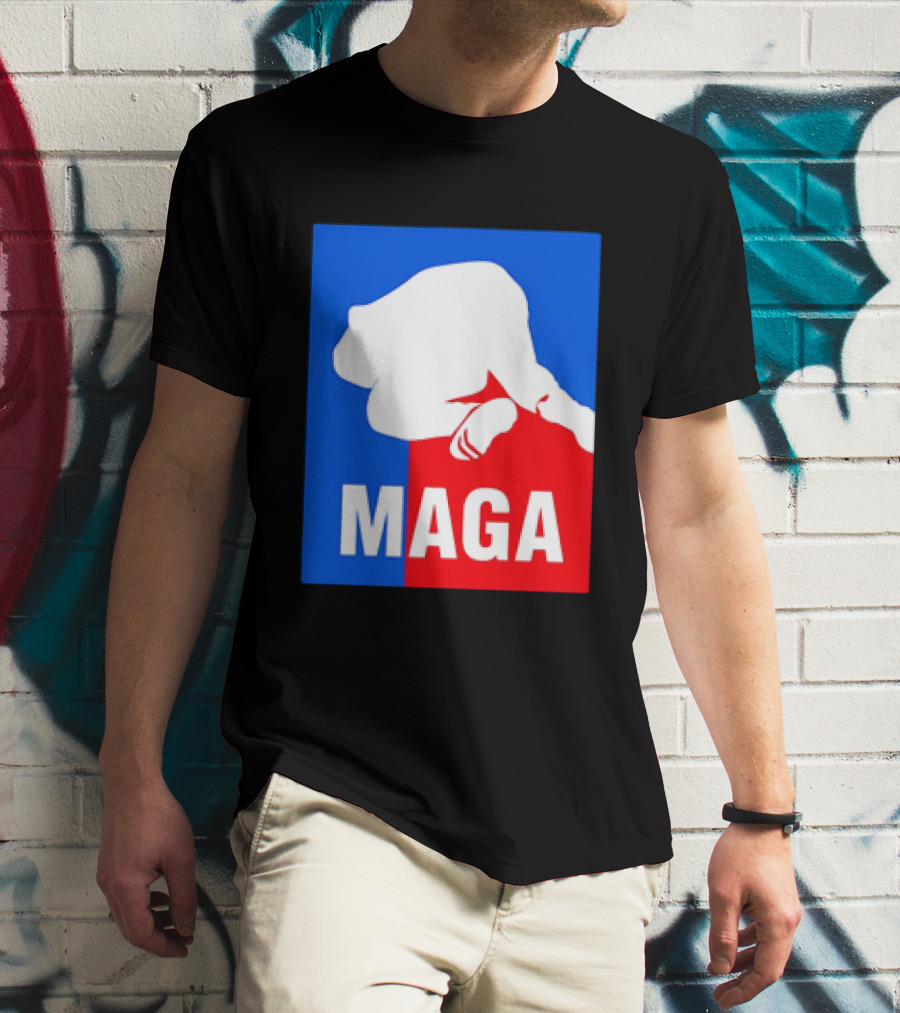 MAGA Political Parody Silhouette Red And Blue T-Shirt