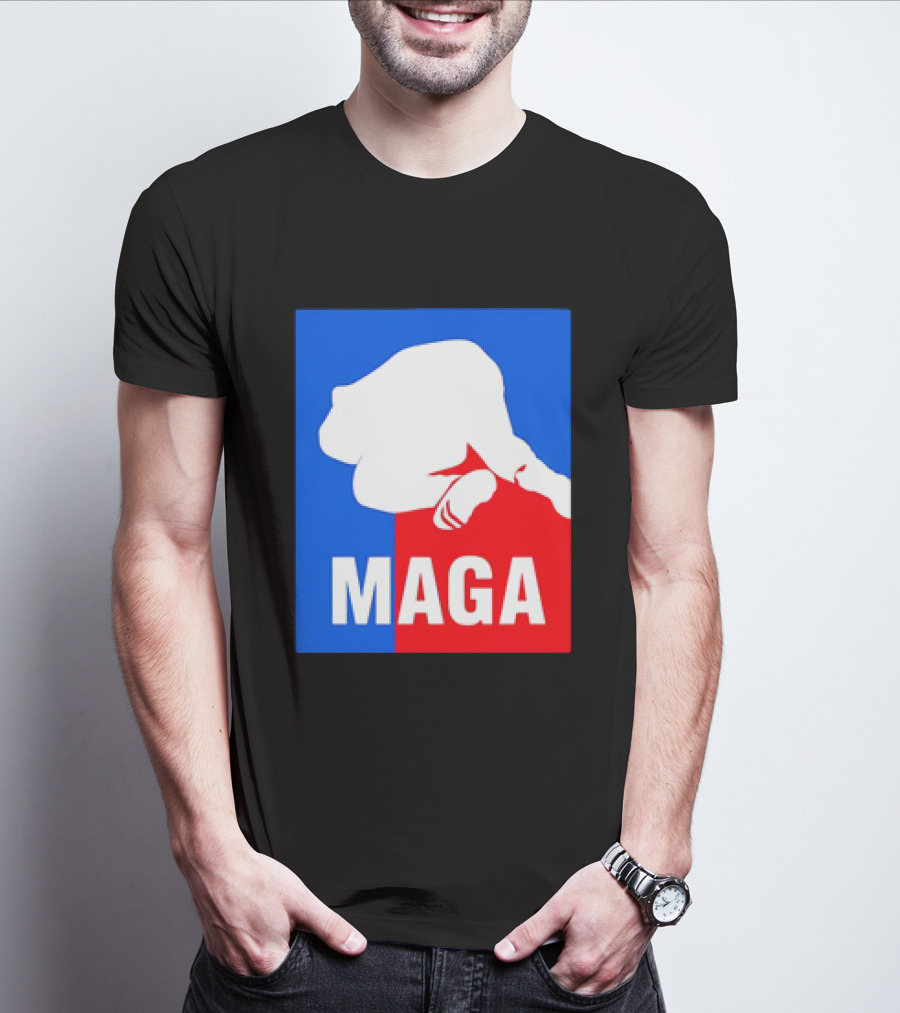 MAGA Political Parody Silhouette Red And Blue T-Shirt