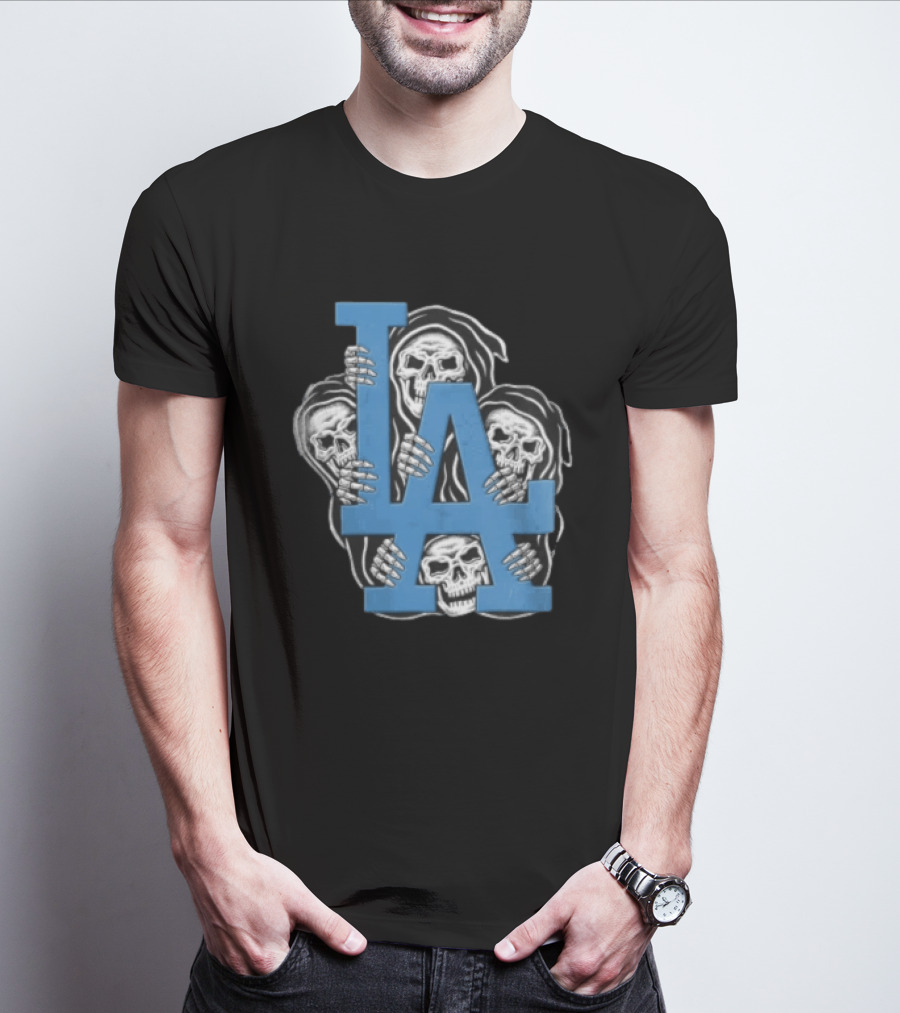 MLB Los Angeles Dodgers LA Four Grim Reapers Holding T-Shirt