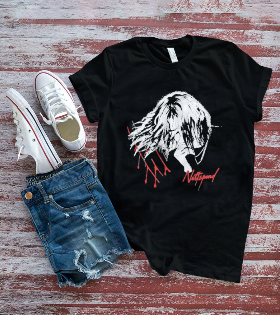 Nettspend Slash Hair Silhouette With Red Scribble T-Shirt