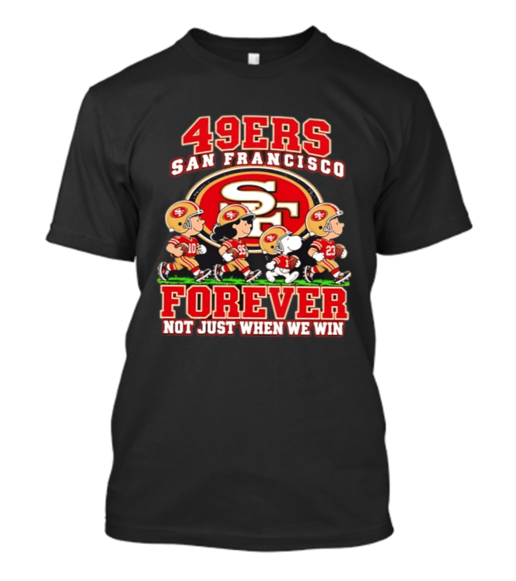 San Francisco 49ers Peanuts Forever Not Just When We Win Abbey Road T-Shirt