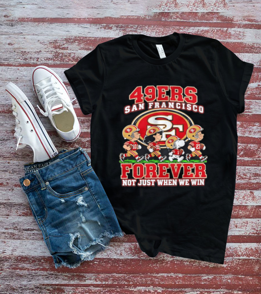 San Francisco 49ers Peanuts Forever Not Just When We Win Abbey Road T-Shirt