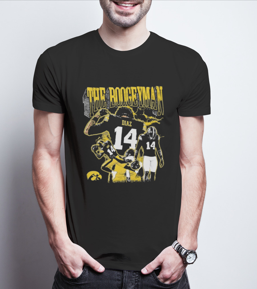 The Boogeyman Diaz No 14 Iowa Hawkeyes Football T-Shirt