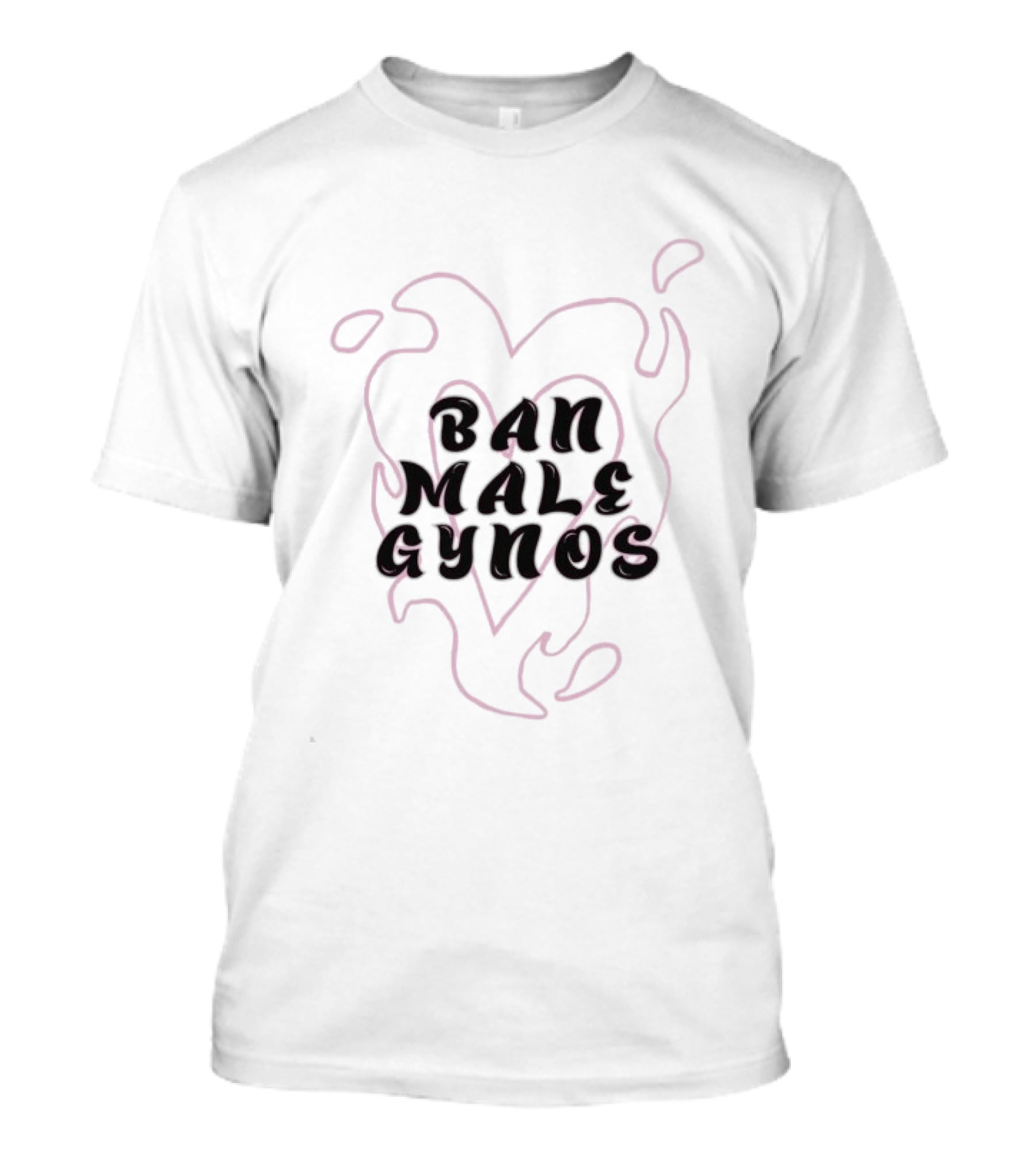 Ban Male Gynos Heart Shape Flame T-Shirt