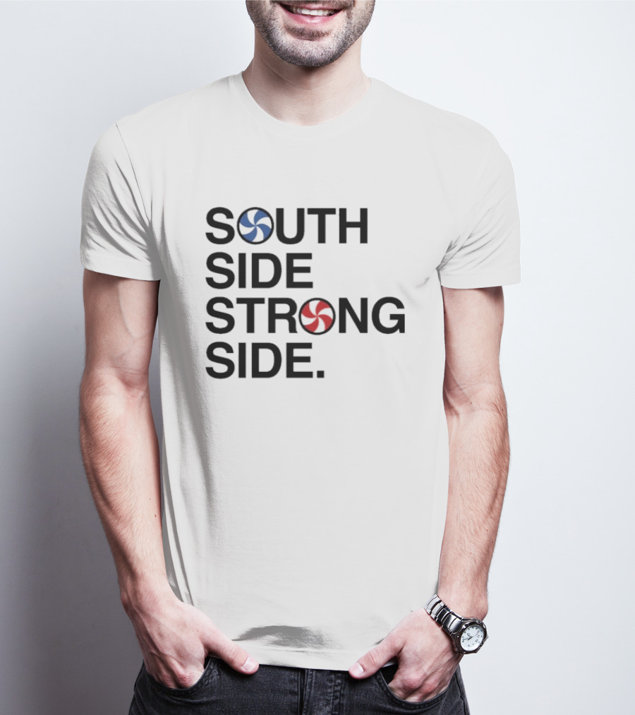 Chicago White Sox South Side Strong Side With Red And Blue Baseball T-Shirt