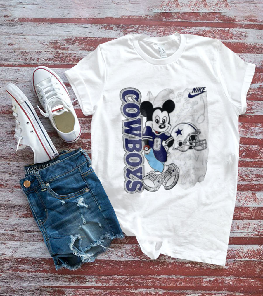 Cowboys Mickey Mouse 8 Football Jersey Cartoon Nike T-Shirt