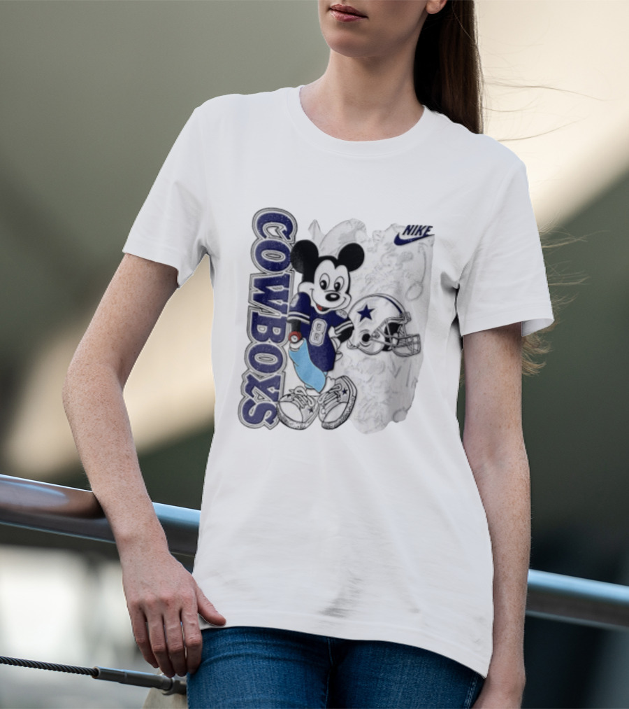 Cowboys Mickey Mouse 8 Football Jersey Cartoon Nike T-Shirt