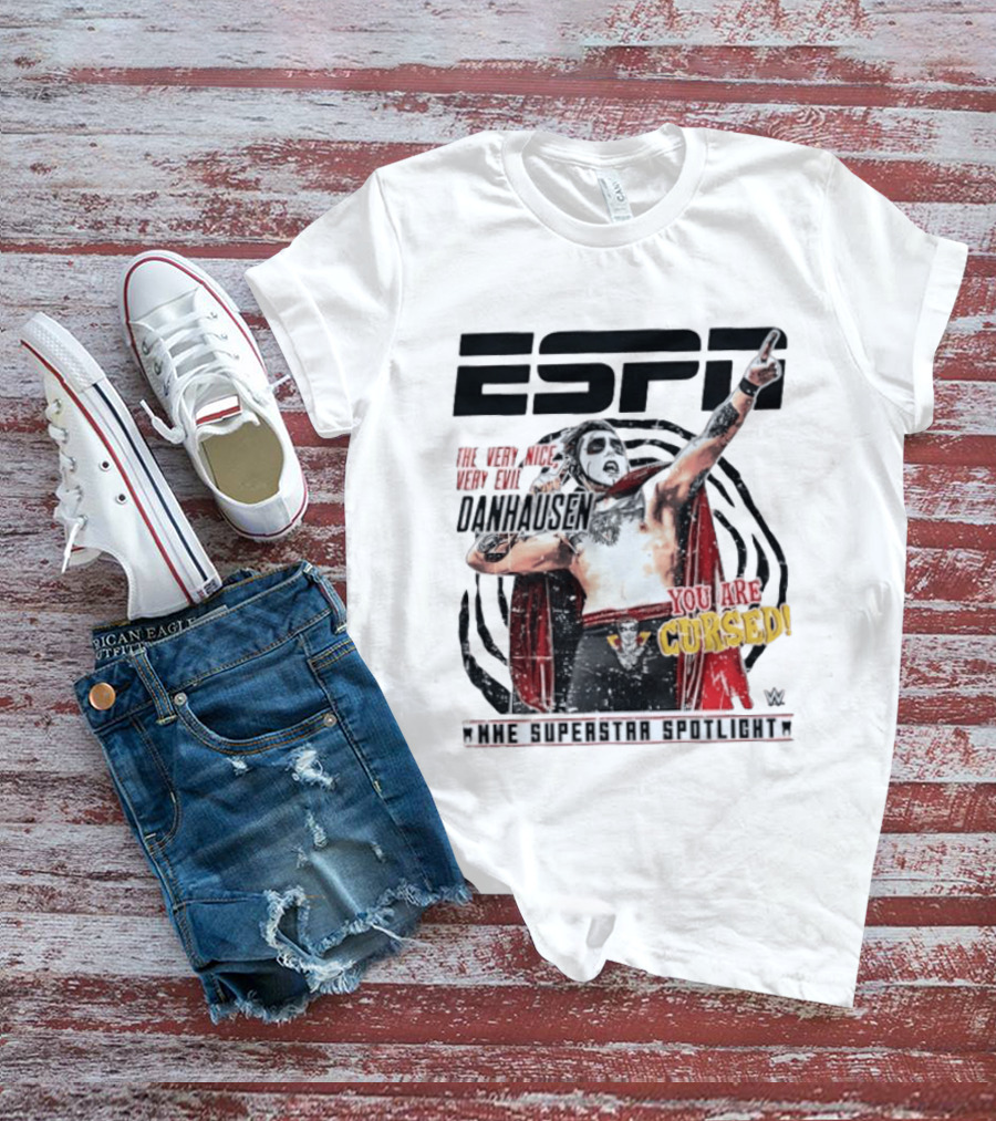 ESPN Danhausen WWE Superstar Spotlight You Are Cursed Very Nice Very Evil T-Shirt