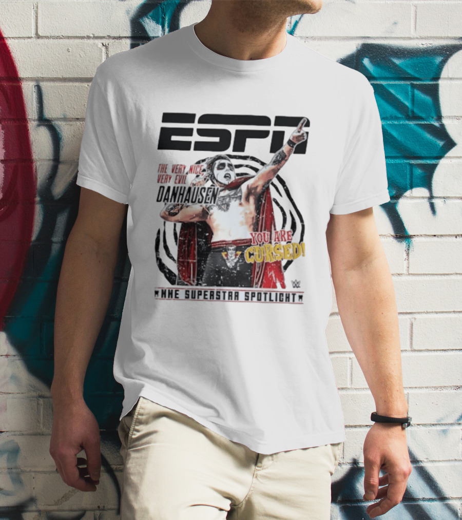 ESPN Danhausen WWE Superstar Spotlight You Are Cursed Very Nice Very Evil T-Shirt