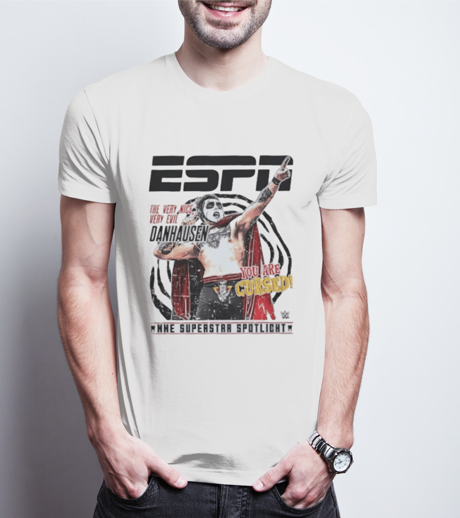 ESPN Danhausen WWE Superstar Spotlight You Are Cursed Very Nice Very Evil T-Shirt