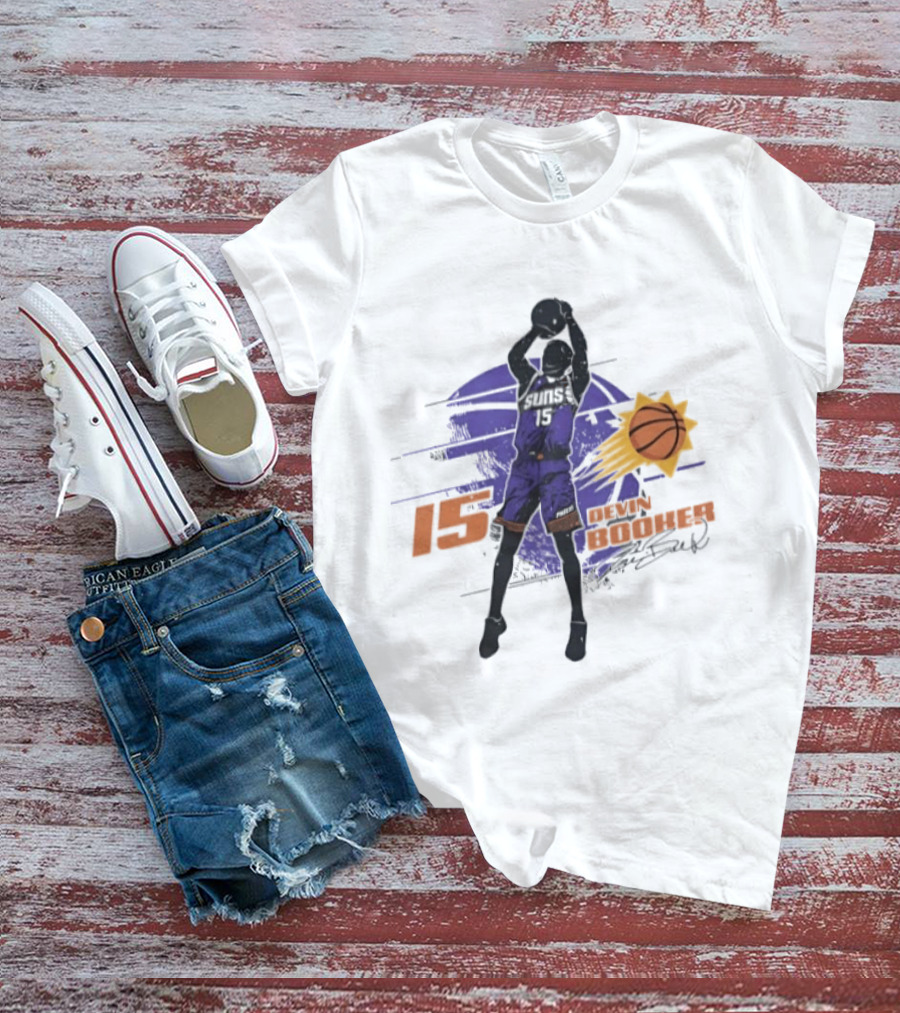 Devin Booker Phoenix Suns Basketball 2026 Number 15 Jumper T-Shirt