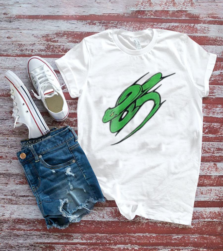Green Snake Shaped Number Five Serpent T-Shirt
