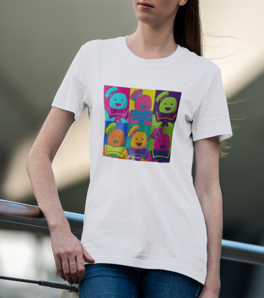 Movie Ghostbusters Stay Puft Marshmallow Man Six Colorful Pop Portraits T-Shirt