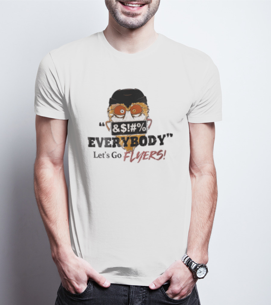 Gritty Flyers Everybody Let's Go NHL Philadelphia Hockey Helmet Cartoon T-Shirt