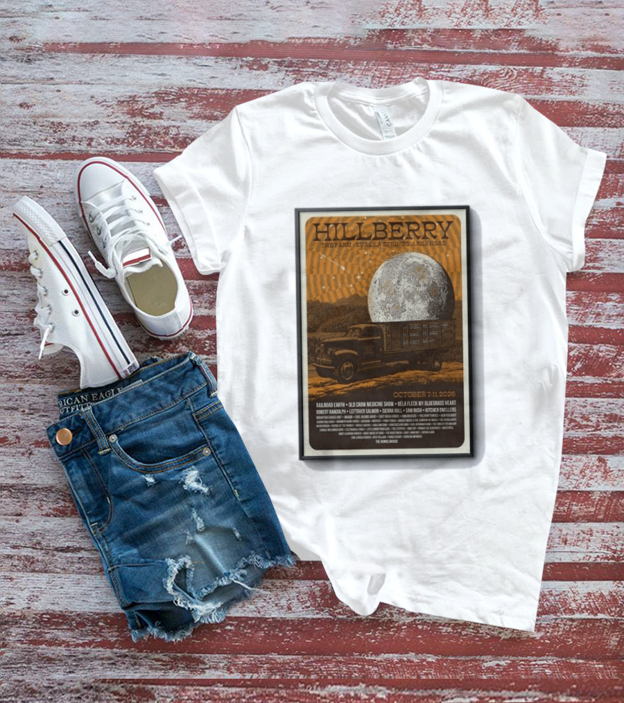 Hillberry Festival 2026 The Farm Eureka Springs Arkansas October 7 11 Railroad Earth Old Crow Medicine Show Bella Fleck T-Shirt